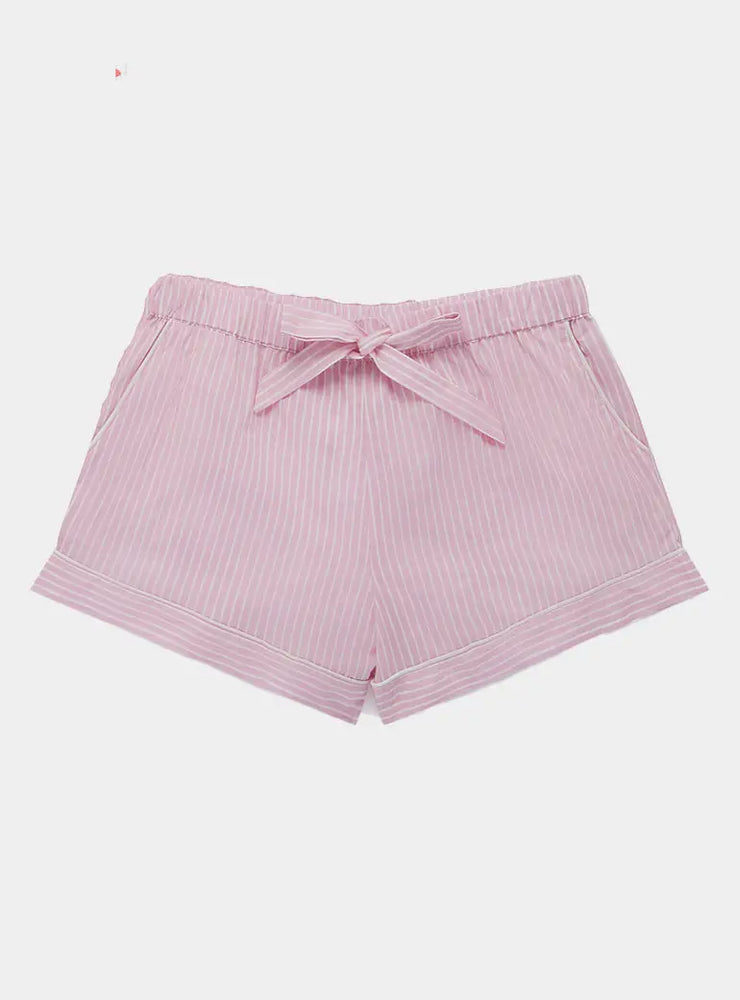 Pink & White Stripe Organic Cotton Pyjama Short Myza