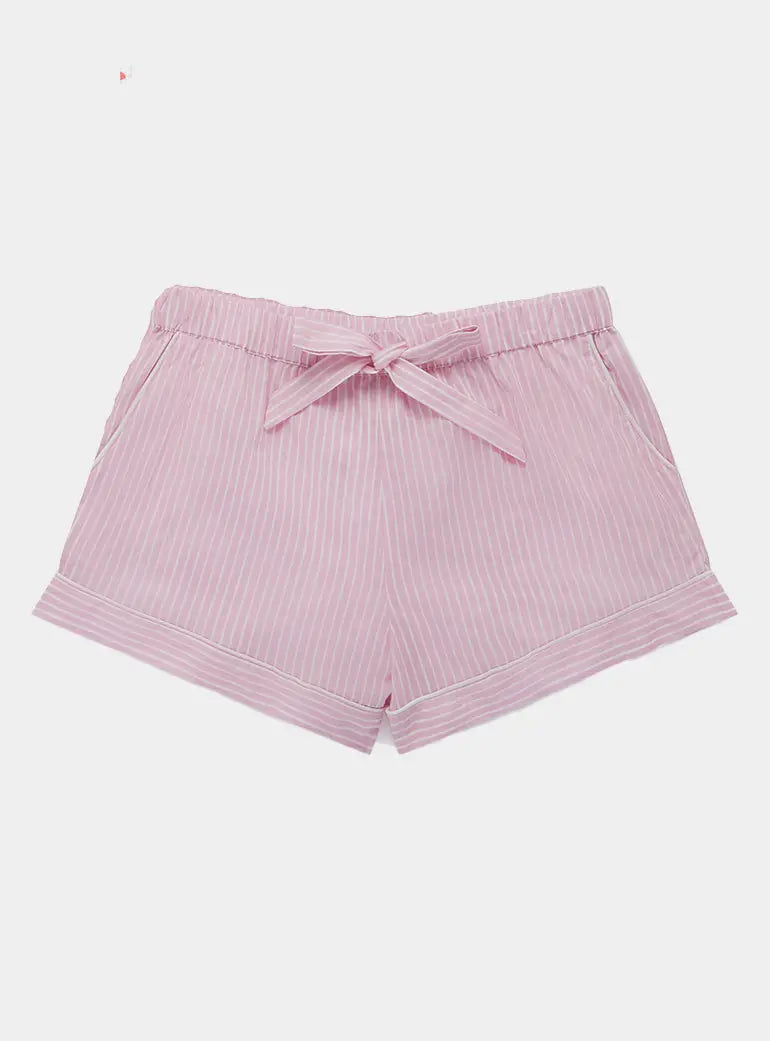 Pink & White Stripe Organic Cotton Pyjama Short Myza