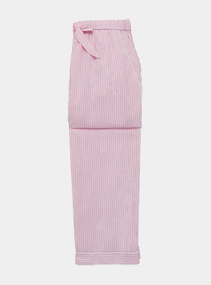 Pink & White Stripe Women's Organic Cotton Pyjama Trouser Myza