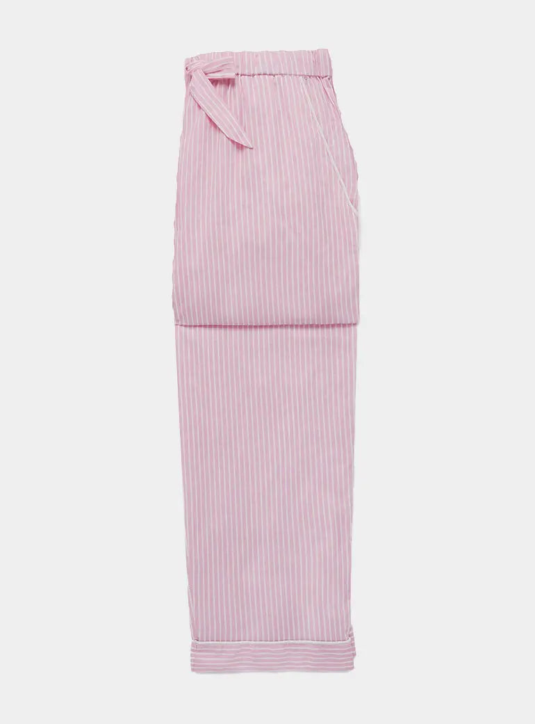 Pink & White Stripe Women's Organic Cotton Pyjama Trouser Myza