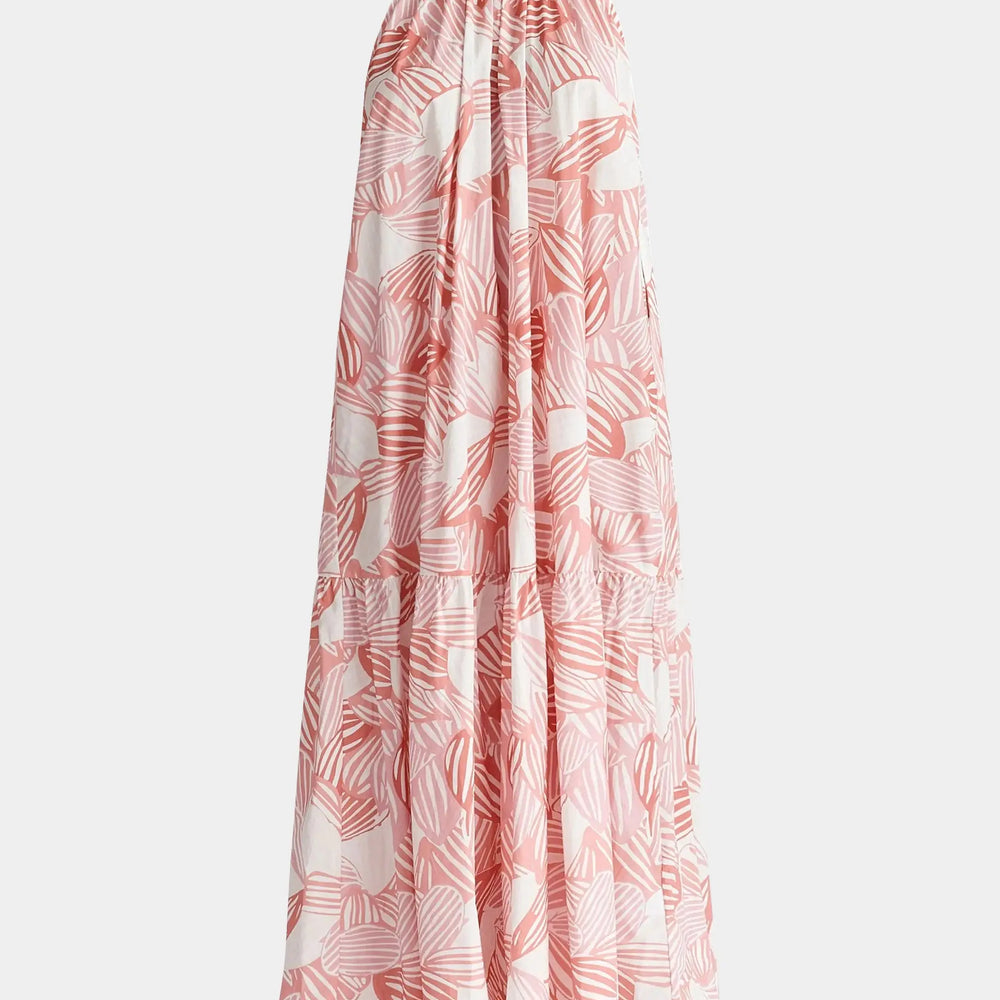 Pink and White Halterneck Maxi Dress Paisie