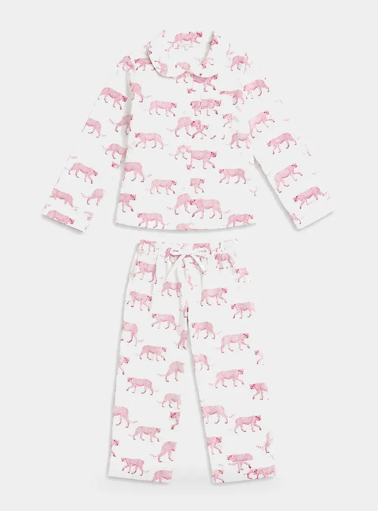 Pink palms Girls Pyjama Trouser Set Woodstock Laundry