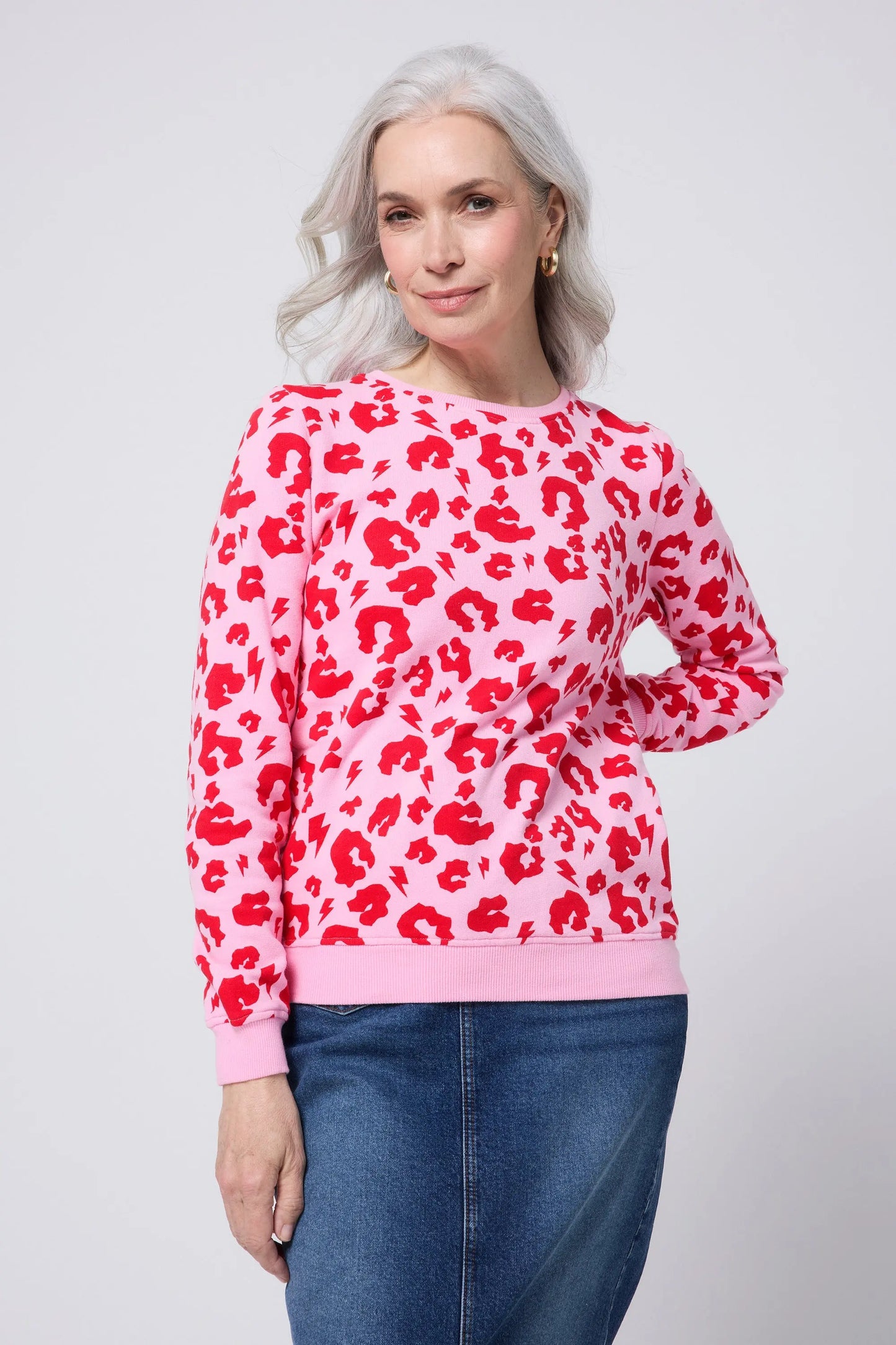 Pink with Red Leopard Sweatshirt Scamp & Dude