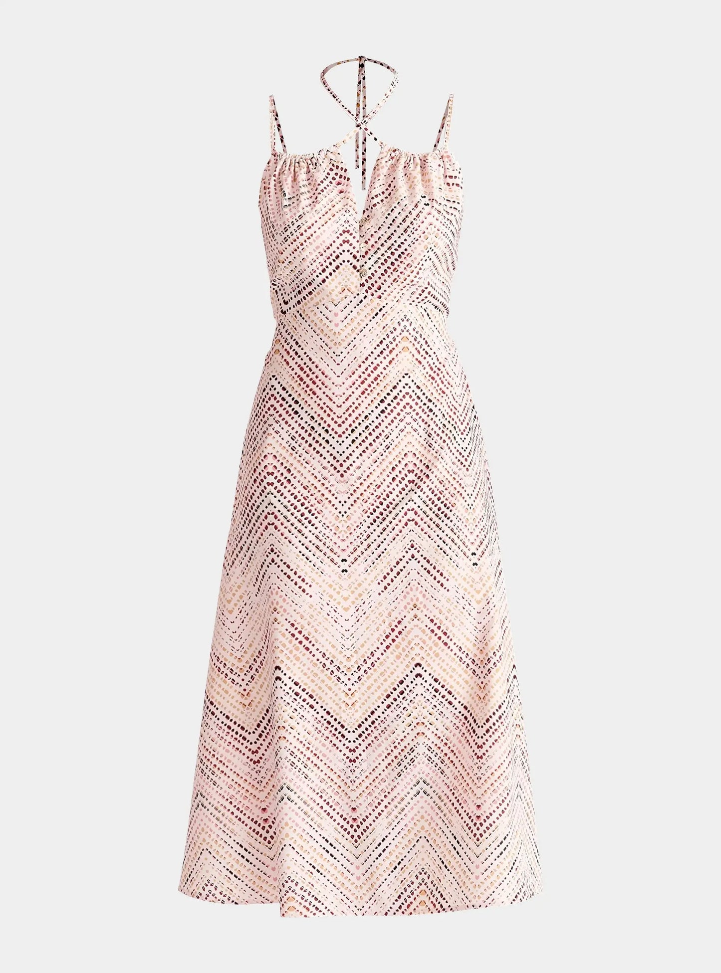 Pink, Red, Black and Cream Cross Strap Dress Paisie