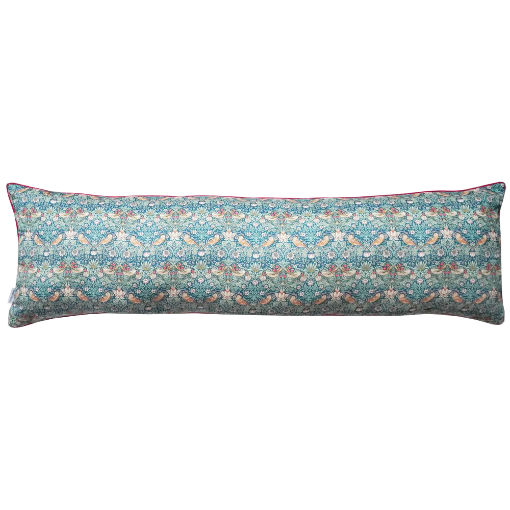 Piped Bolster Lumbar Cushion Made With Liberty Fabric STRAWBERRY THIEF Coco & Wolf
