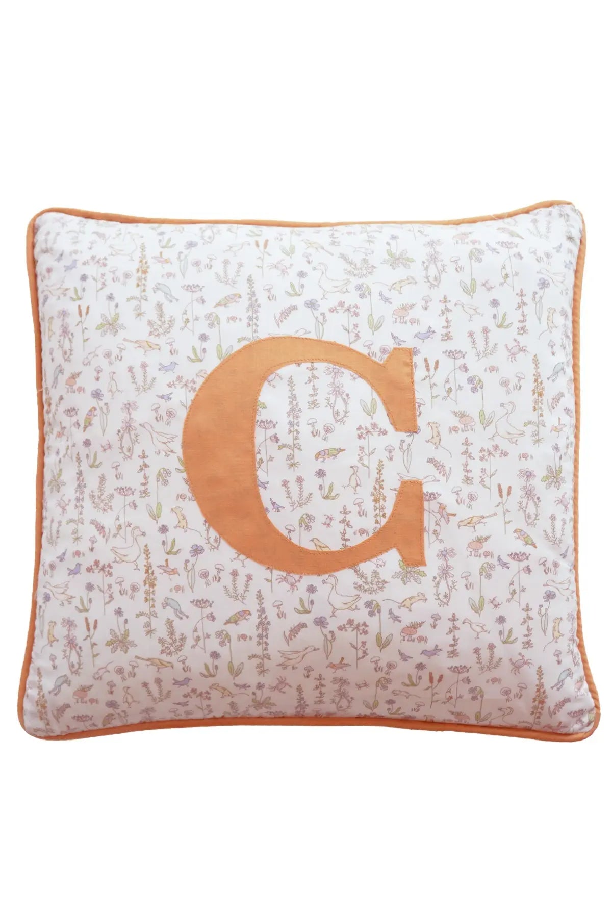 Piped Edge Personalised Cushion Made With Liberty Fabric THEO GREEN Coco & Wolf