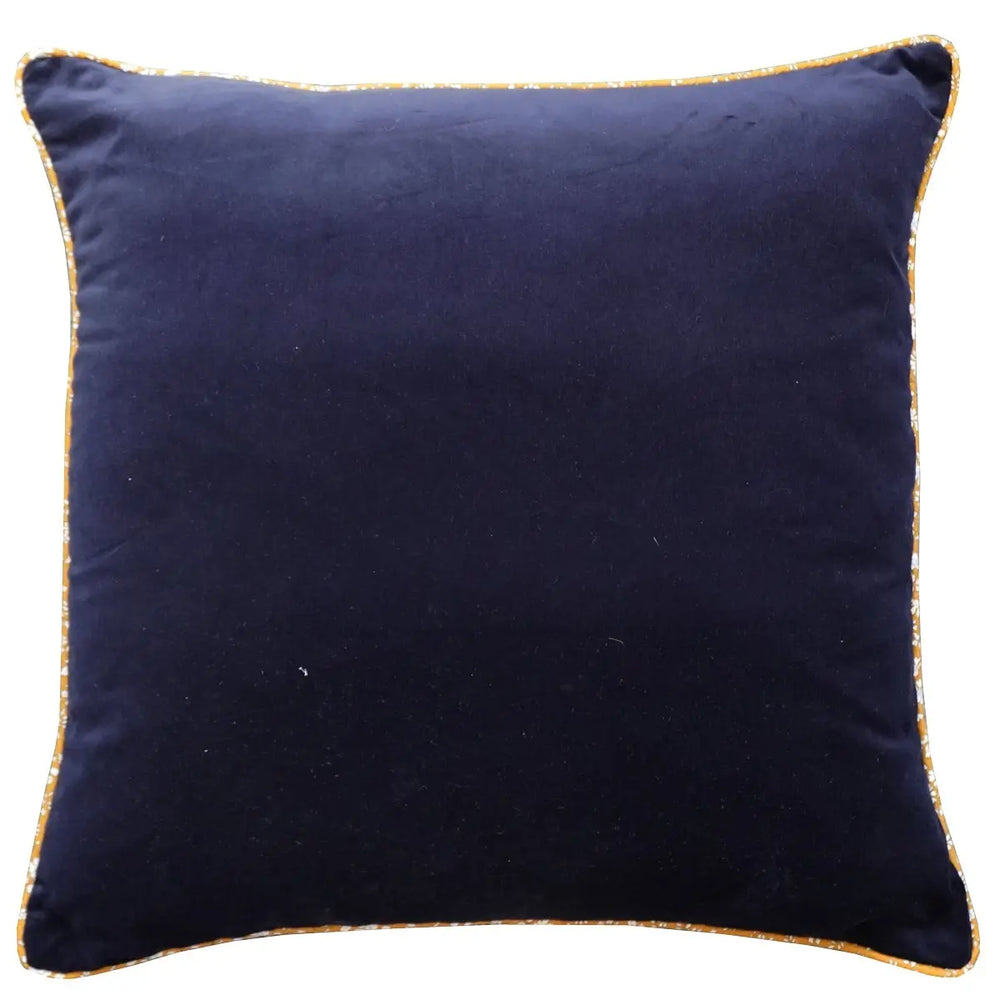Piped Velvet Cushion Made With Liberty Fabric CAPEL MUSTARD Coco & Wolf