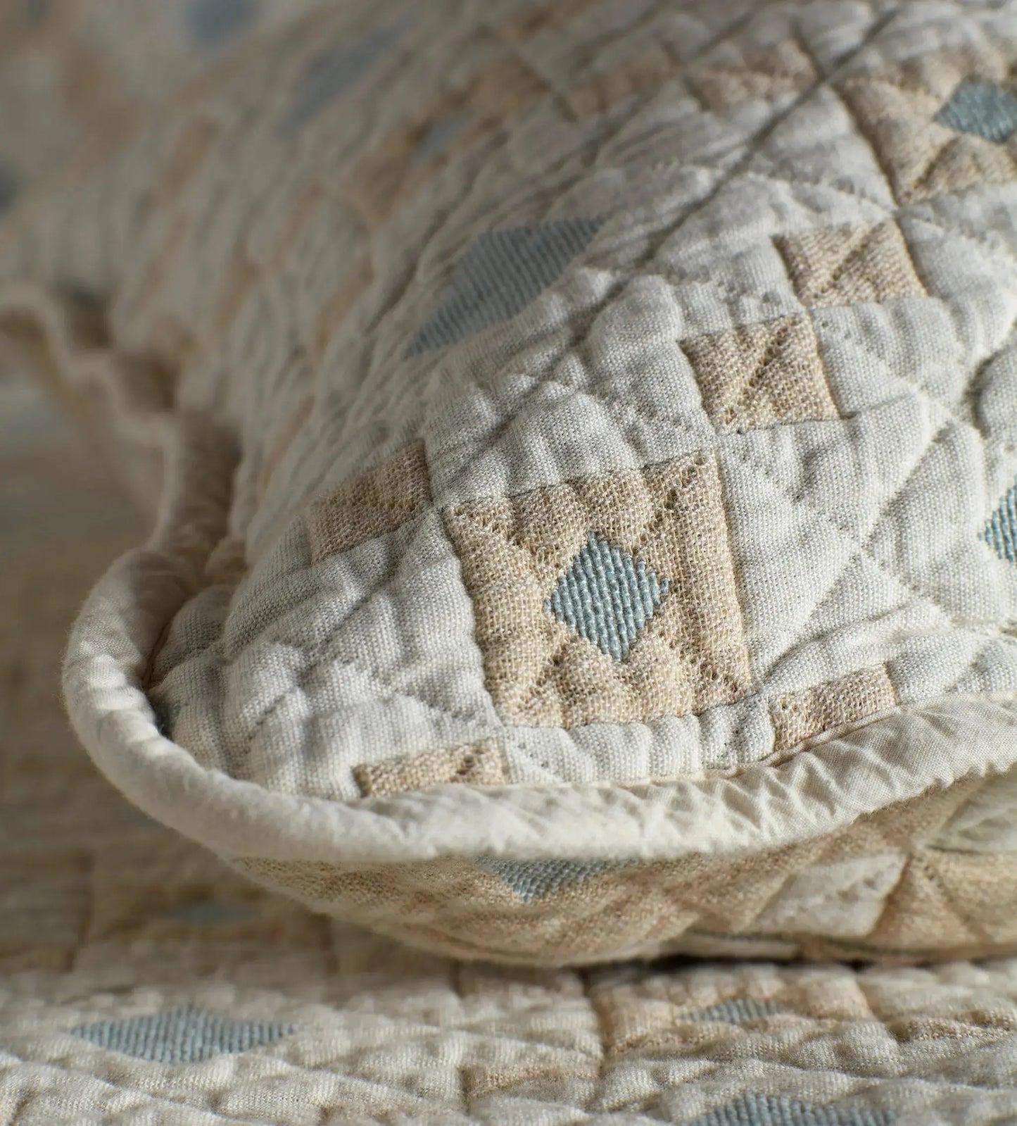 Pippa Patchwork 100% Cotton Quilted Cushion Cover The Secret Linen Store