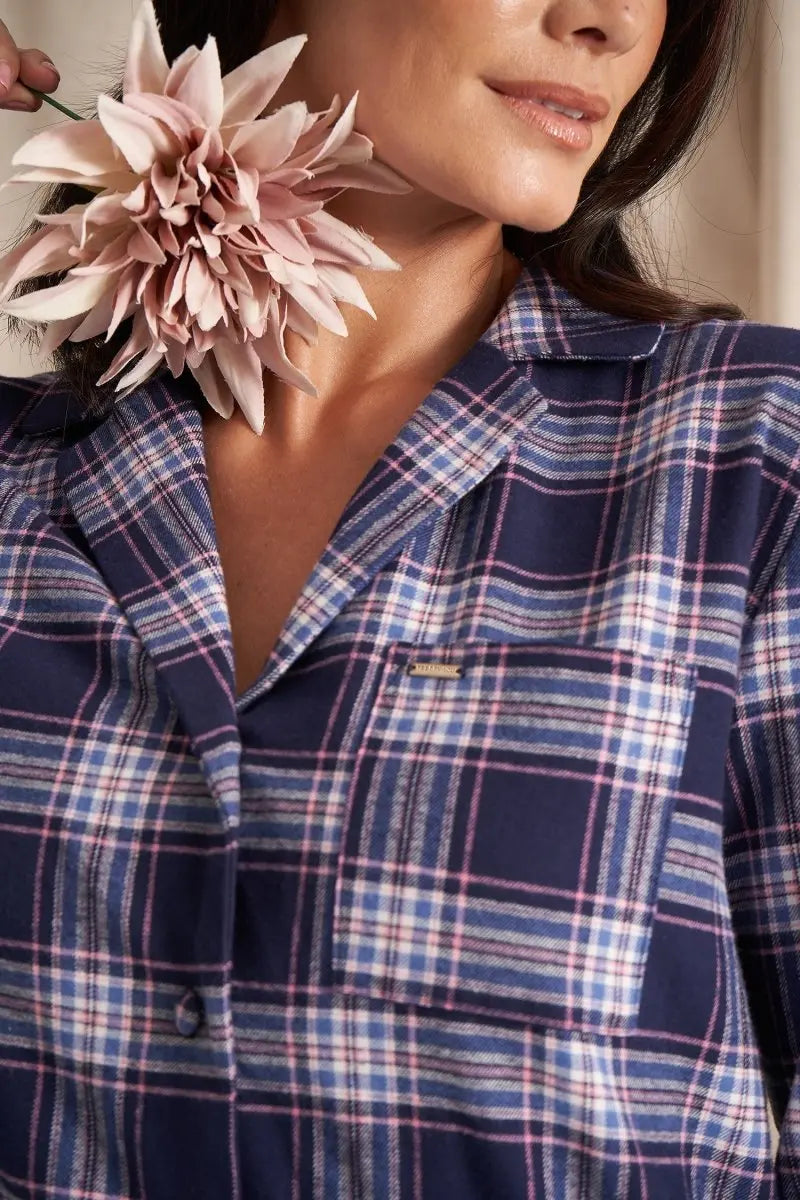 Plaid Pyjama Set in Midnight Pretty You London