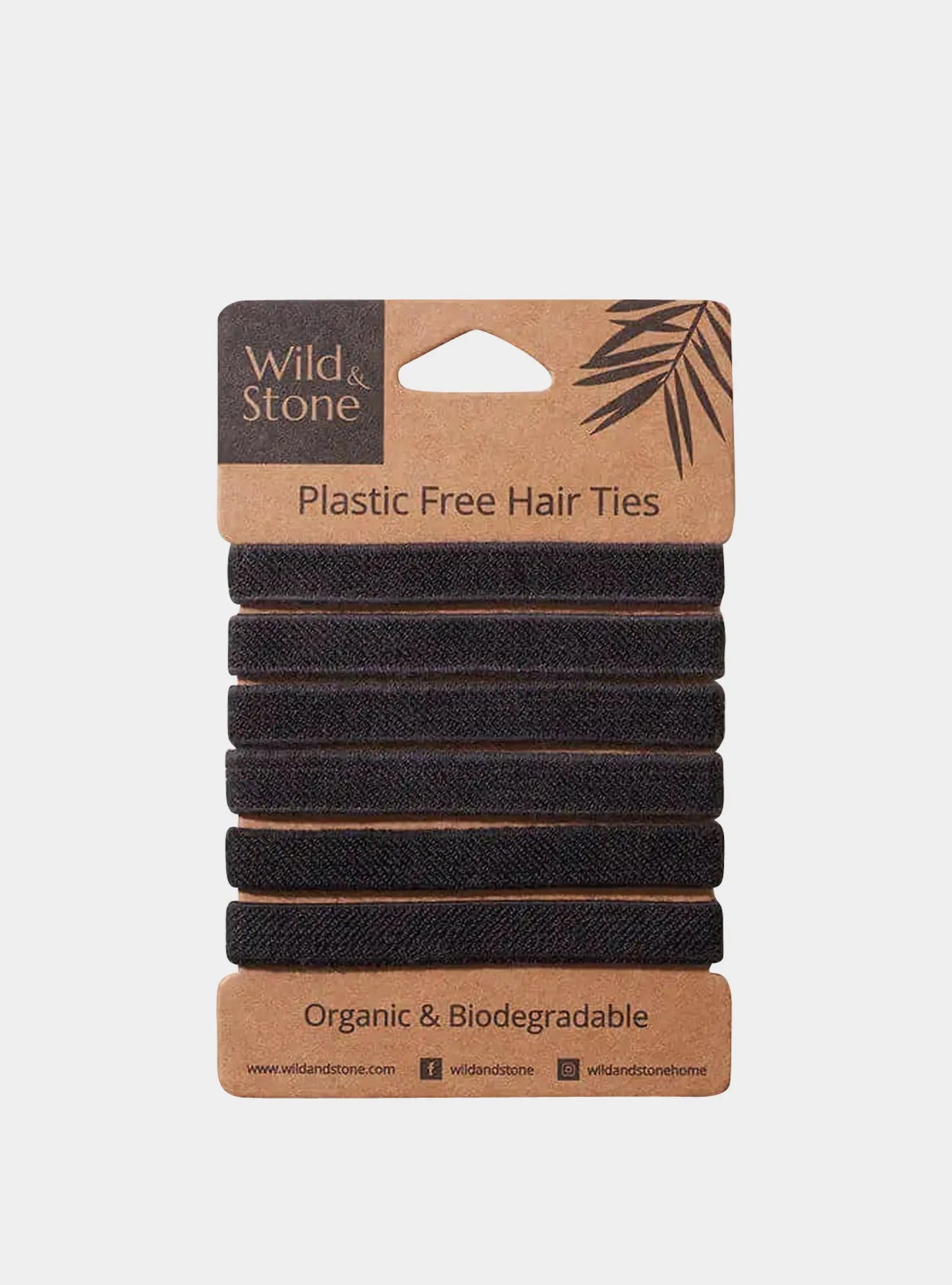 Plastic Free Hair Ties - 6 Pack - Black Wild And Stone
