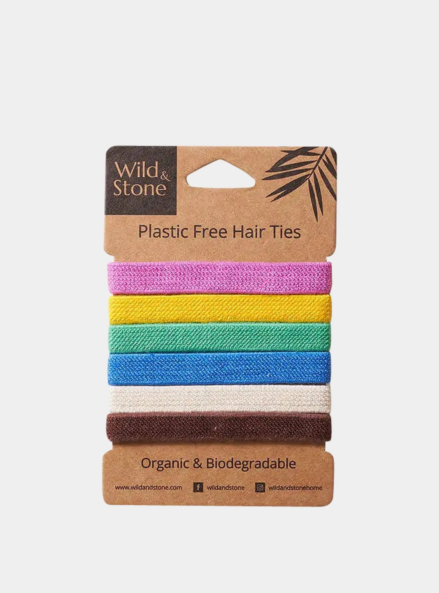 Plastic Free Hair Ties - 6 Pack - Multi Colour Wild And Stone