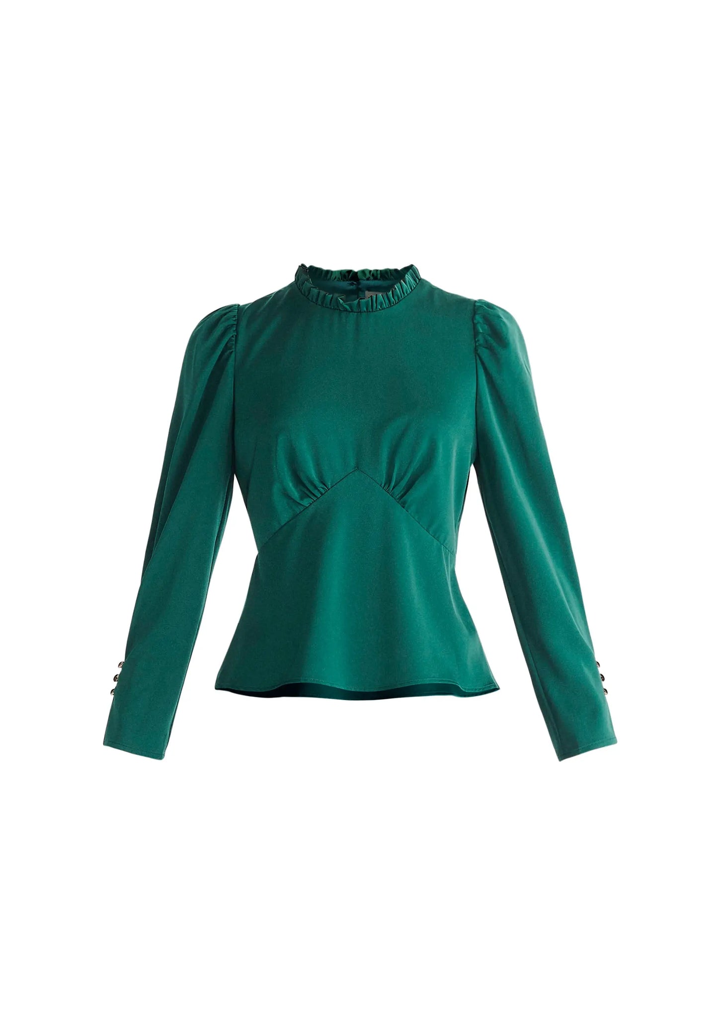 Pleated Collar Satin Blouse Paisie