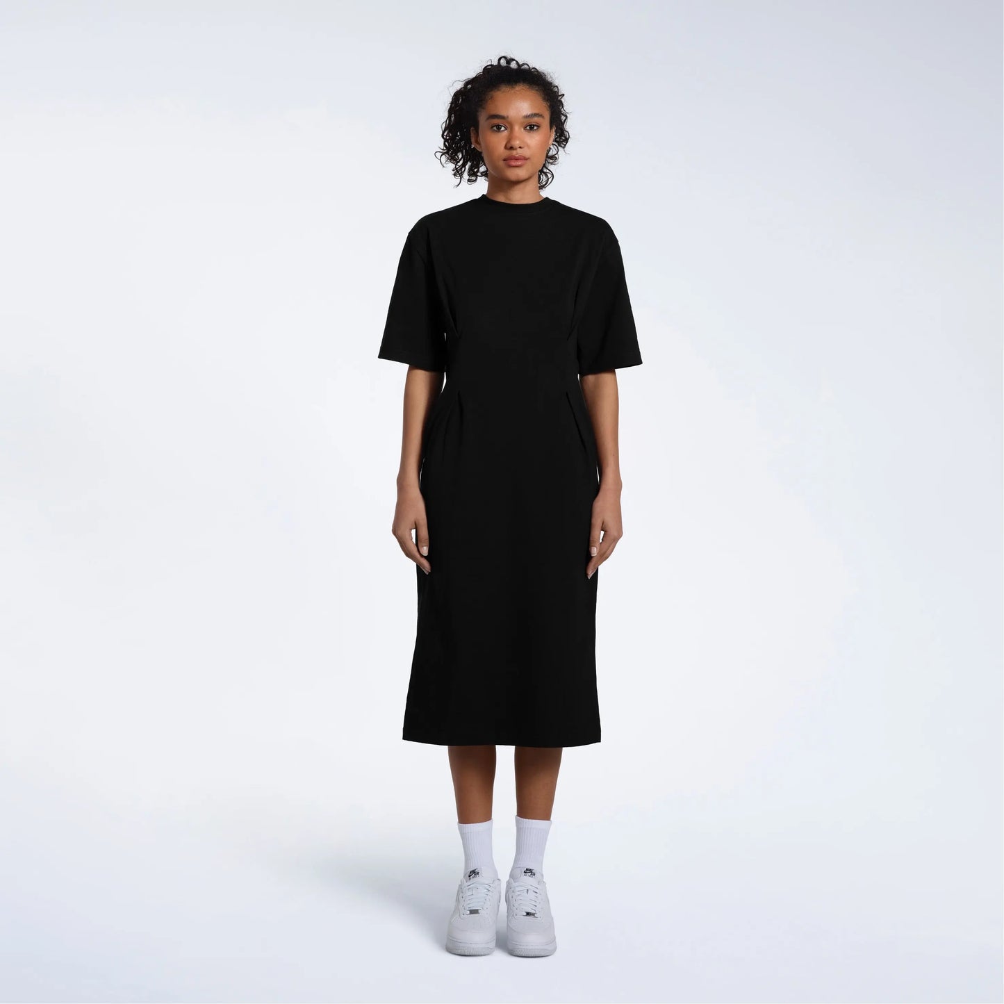 Pleated Waist Women's Organic T-Shirt Dress PLAINANDSIMPLE