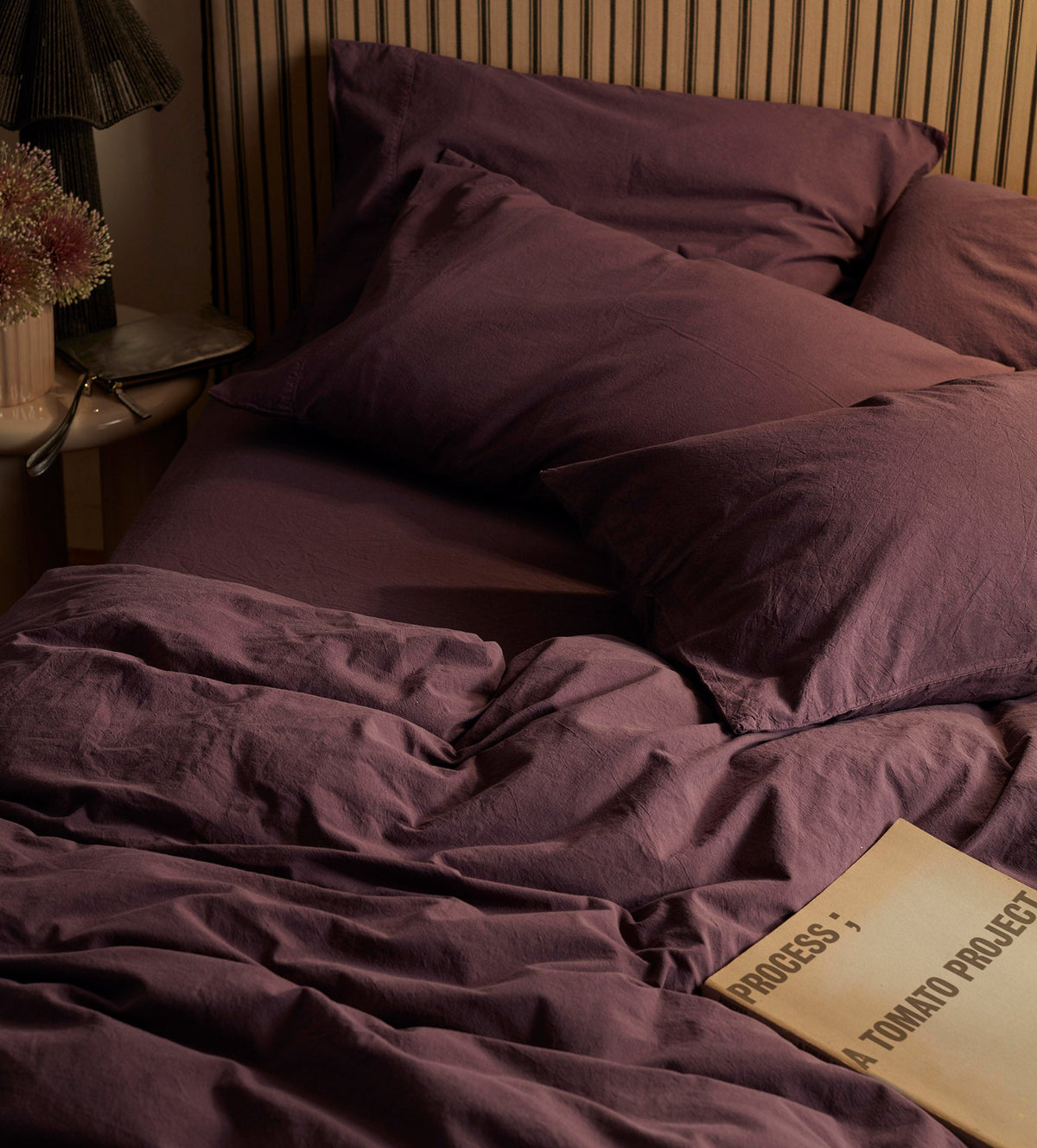 Plum Simply Organic Cotton Fitted Sheet - The Secret Linen Store