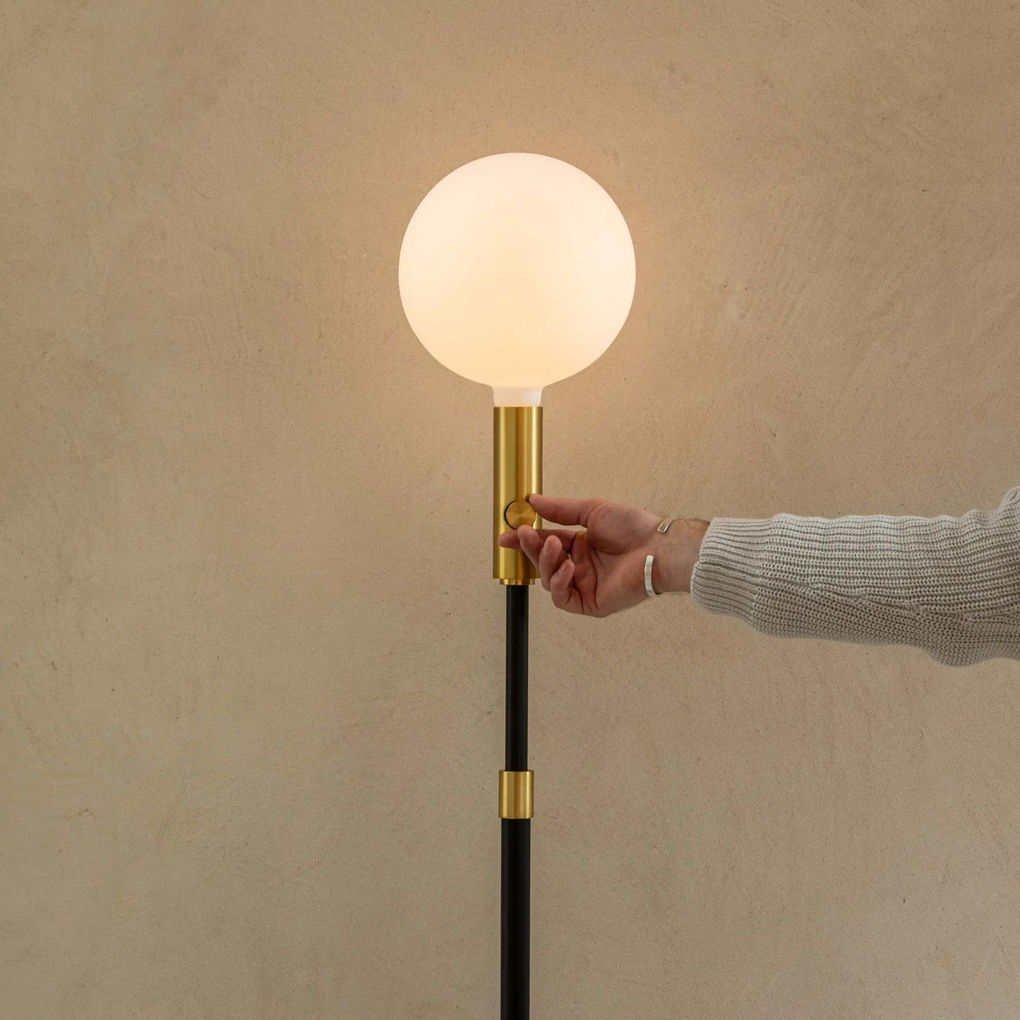 Poise Adjustable Floor Lamp in Brass Tala