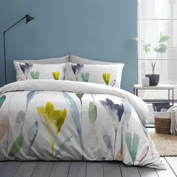 Pollensa Multicoloured Floral Duvet Cover and Pillowcase Set Dunelm