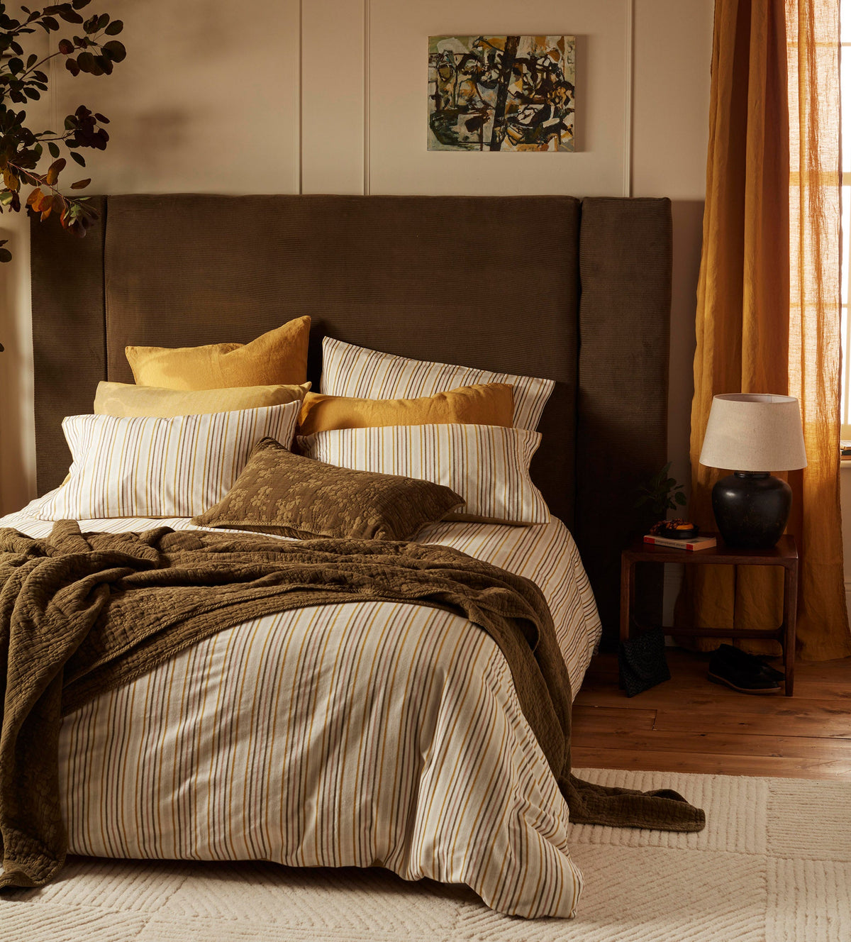 Polly Stripe Brushed 100% Organic Cotton Duvet Cover - The Secret Linen Store