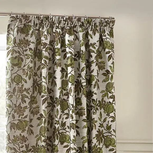 Pomegranate Green Pencil Pleat Curtains Dunelm