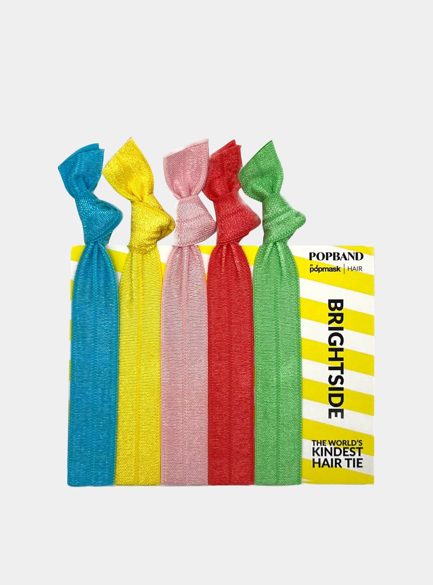 Popband Bright Side - 5 Pack of Soft, Stretchy 'No Dent' Hair Ties - Colourful Popmask
