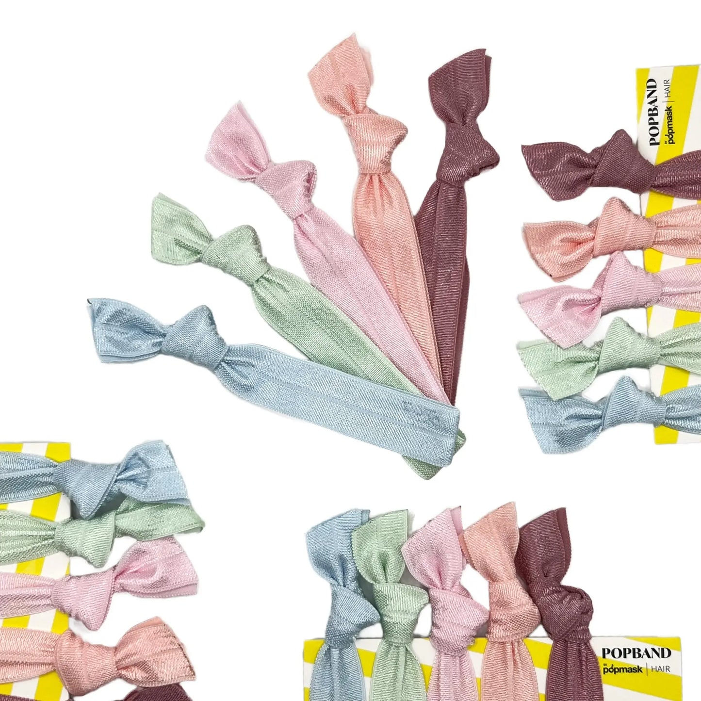 Popband Milkshake - 5 Pack of Soft, Stretchy 'No Dent' Hair Ties - Pastel Popmask