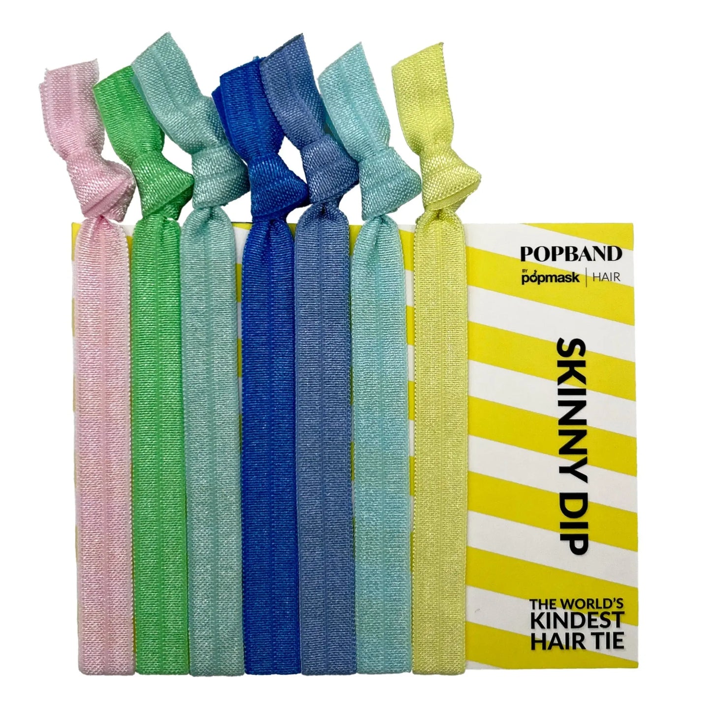 Popband Skinny Dip - 7 Pack of Soft, Stretchy 'No Dent' Hair Ties - Pastel Popmask