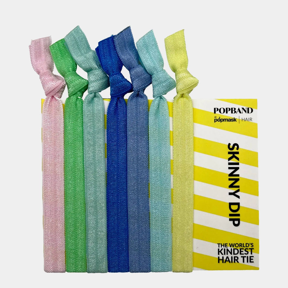 Popband Skinny Dip - 7 Pack of Soft, Stretchy 'No Dent' Hair Ties - Pastel Popmask