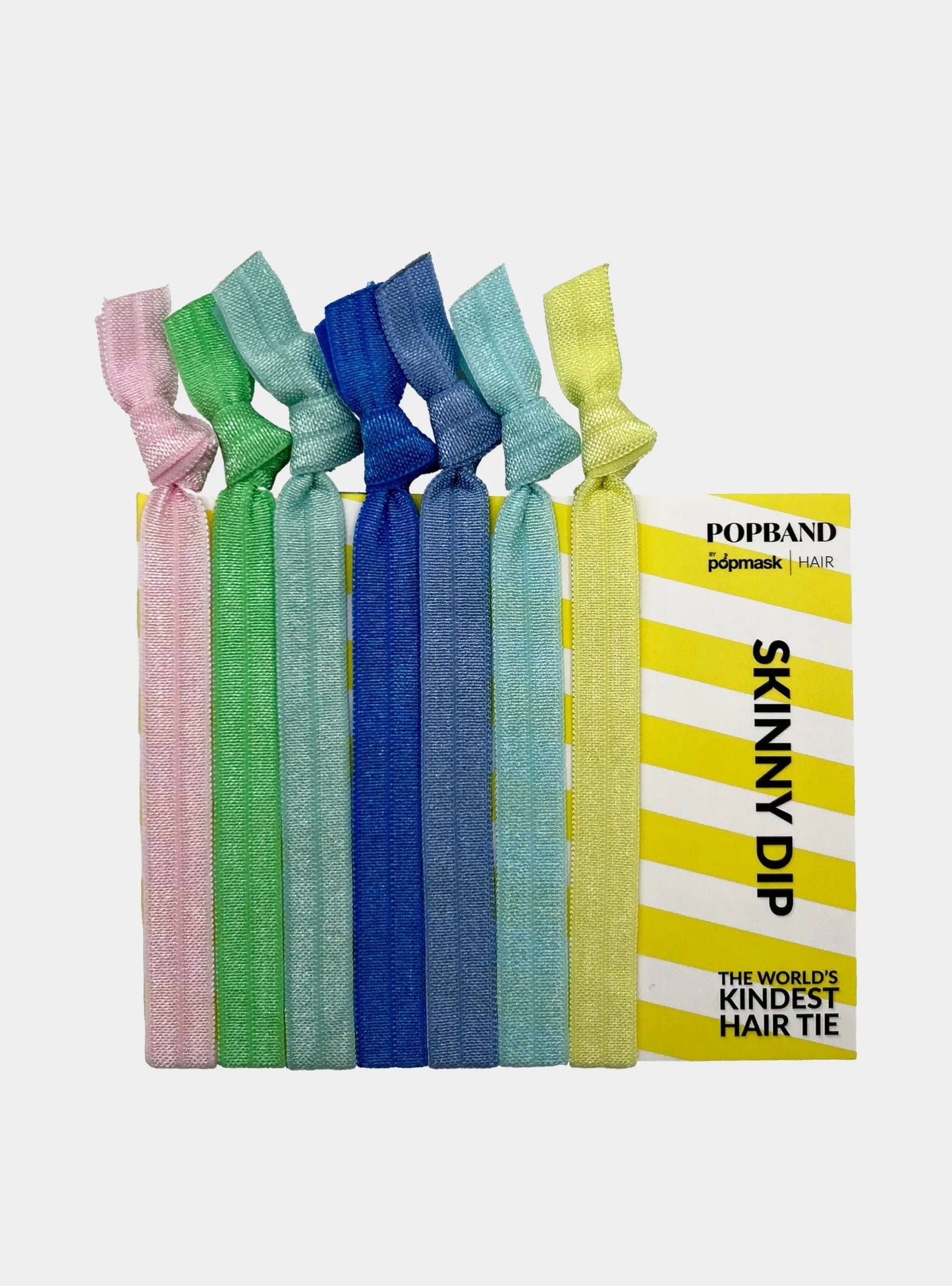 Popband Skinny Dip - 7 Pack of Soft, Stretchy 'No Dent' Hair Ties - Pastel Popmask