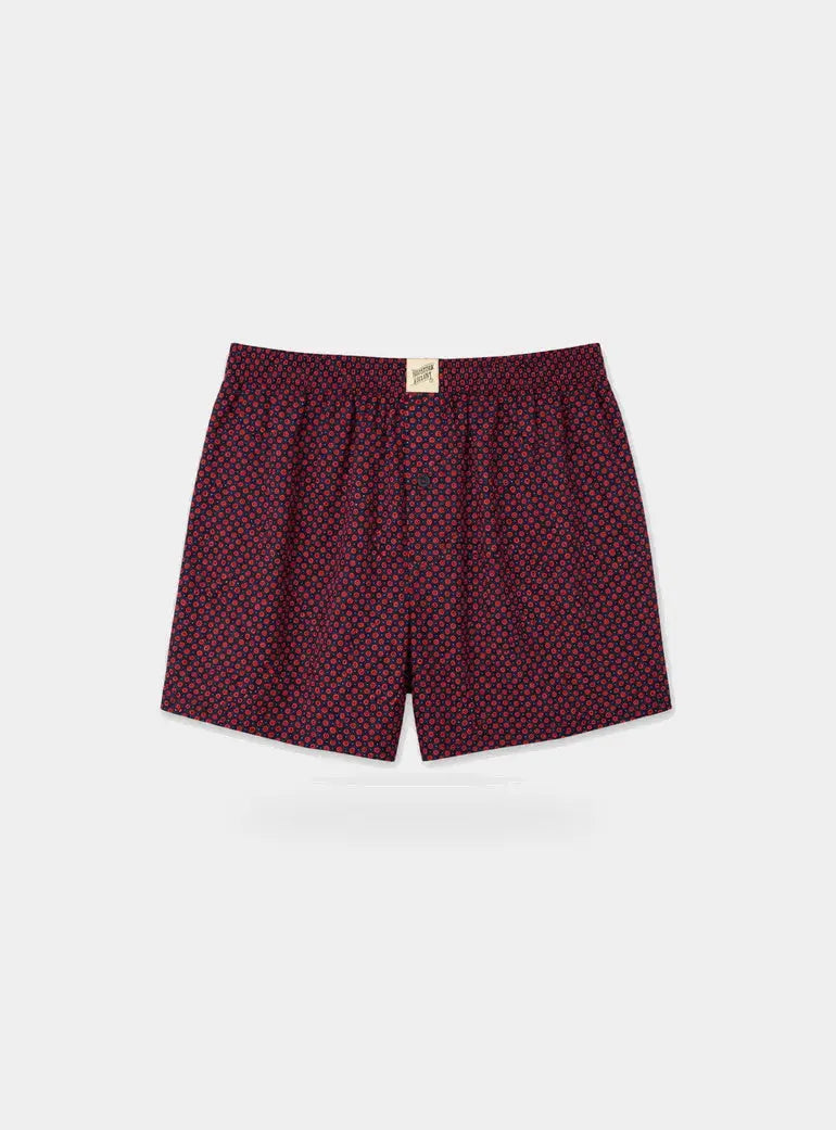 Poppy Circles Navy Mens Boxer Shorts Woodstock Laundry