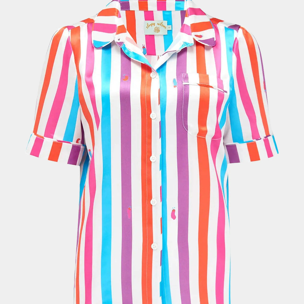 Poppy Hawaiian Stripe Silk Blouse Sleepy Wilson