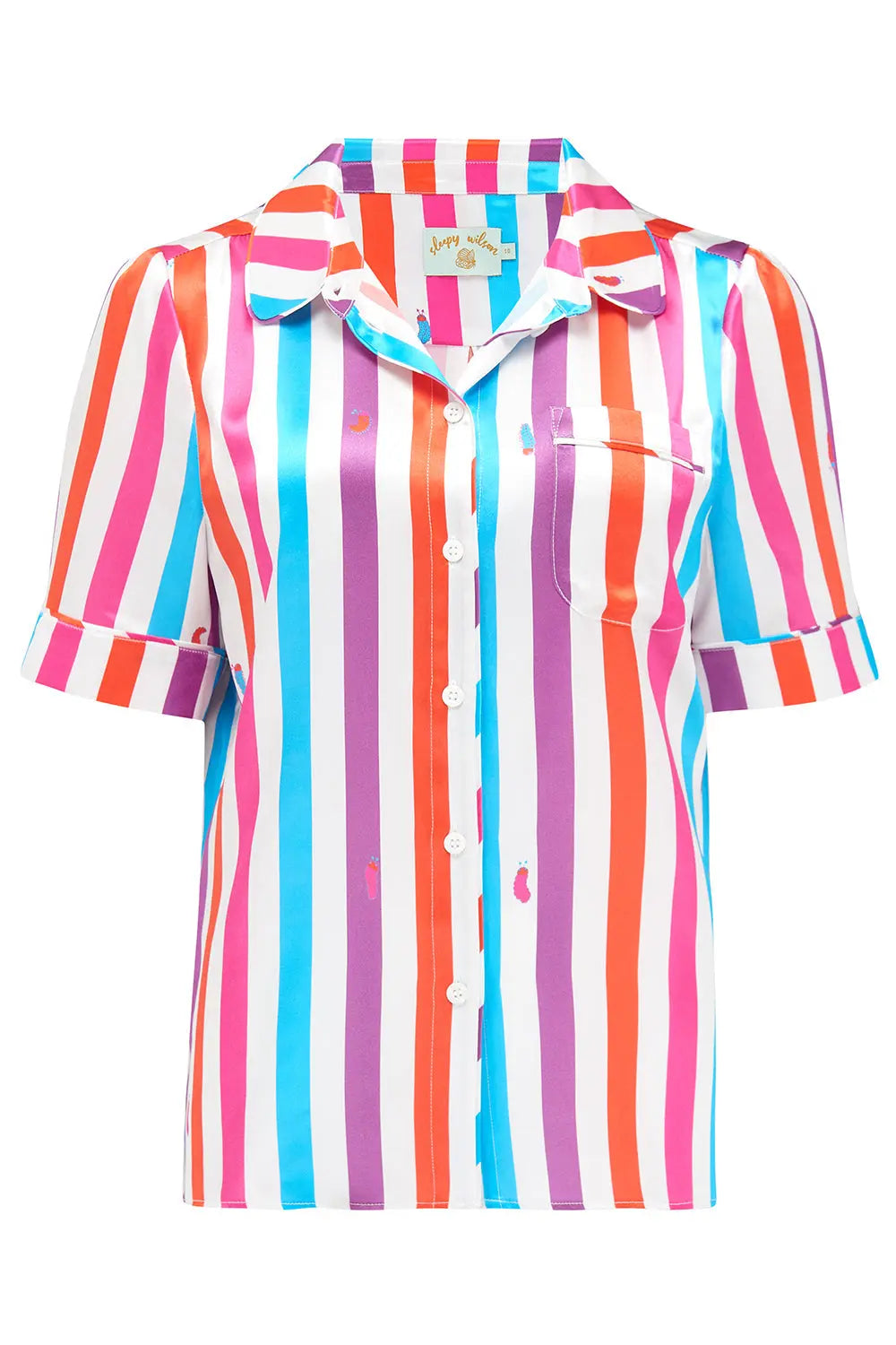 Poppy Hawaiian Stripe Silk Blouse Sleepy Wilson