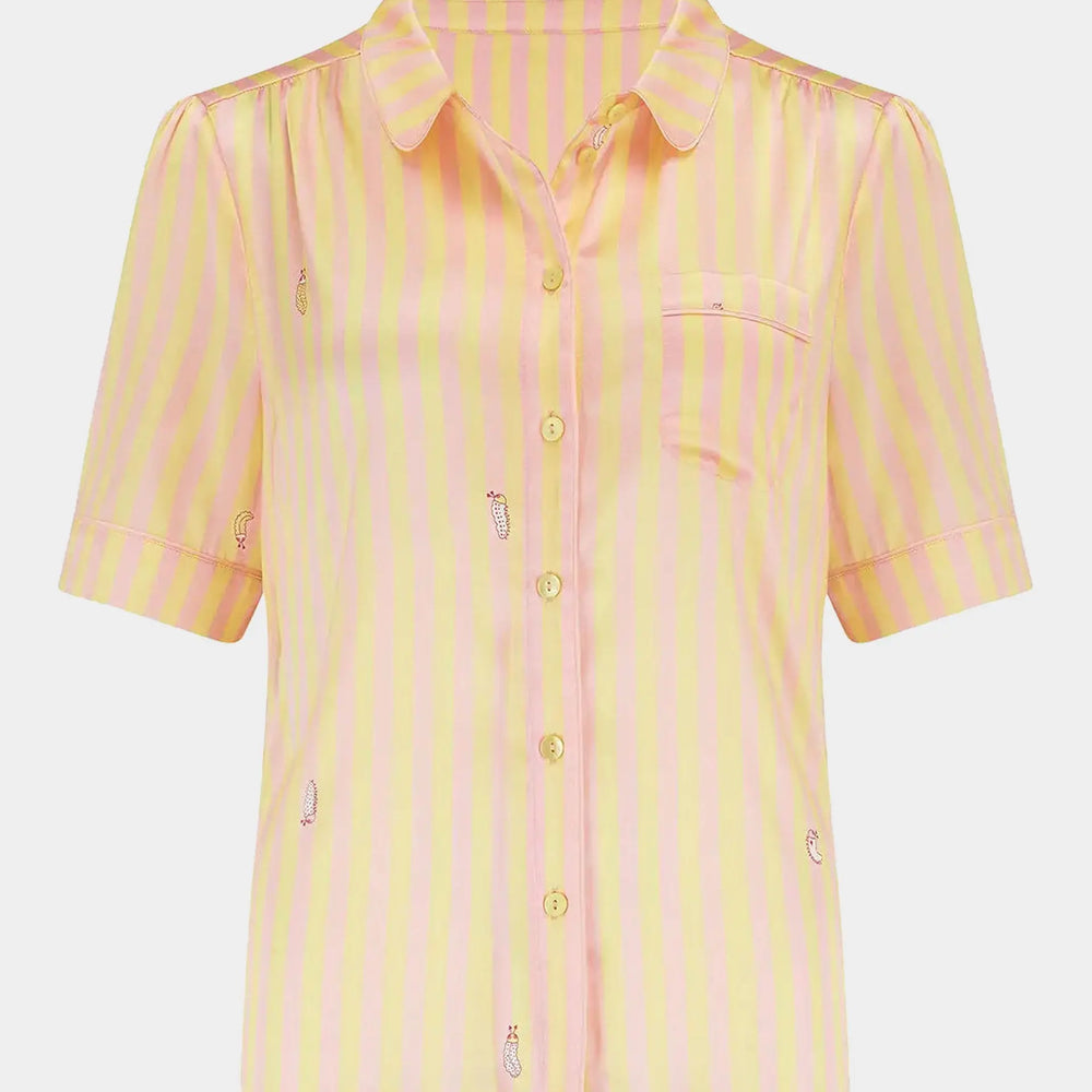 Poppy Lemonade Stripe Silk Blouse Sleepy Wilson