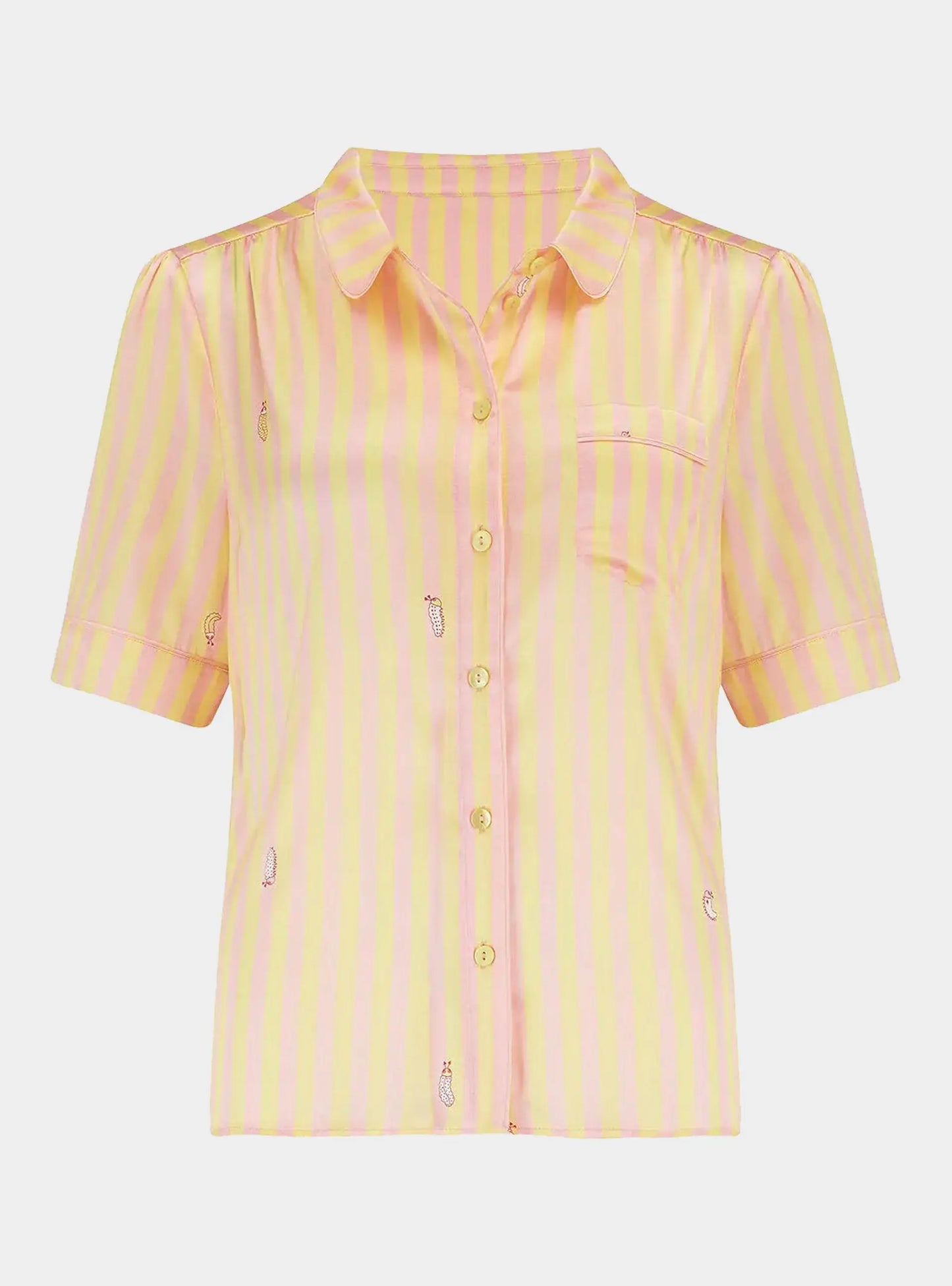 Poppy Lemonade Stripe Silk Blouse Sleepy Wilson