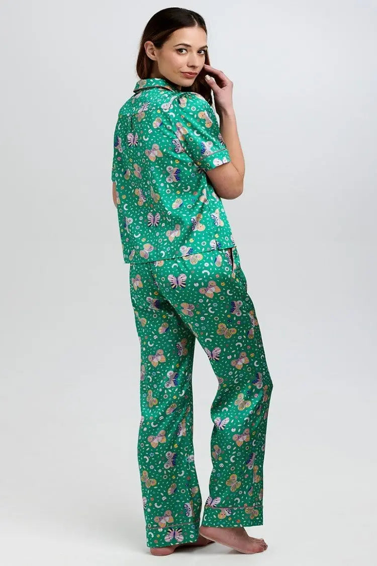 Poppy Rainforest Butterfly Silk Trouser Sleepy Wilson