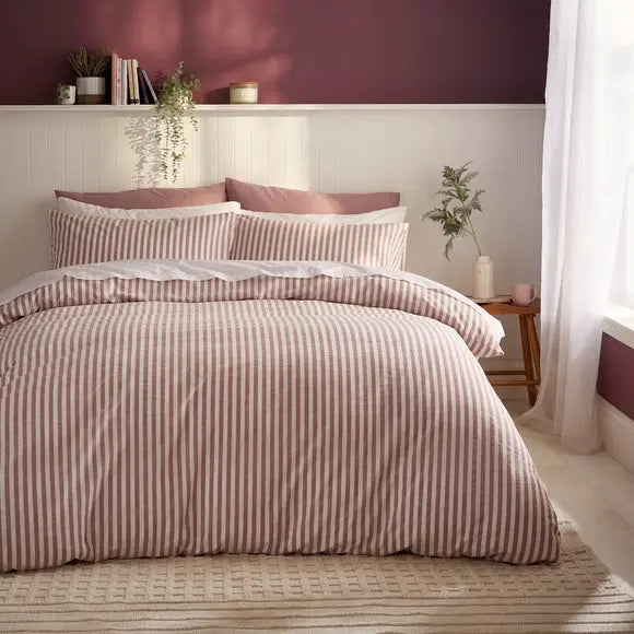 Portloe Stripe Cotton Duvet Cover & Pillowcase Set Dunelm
