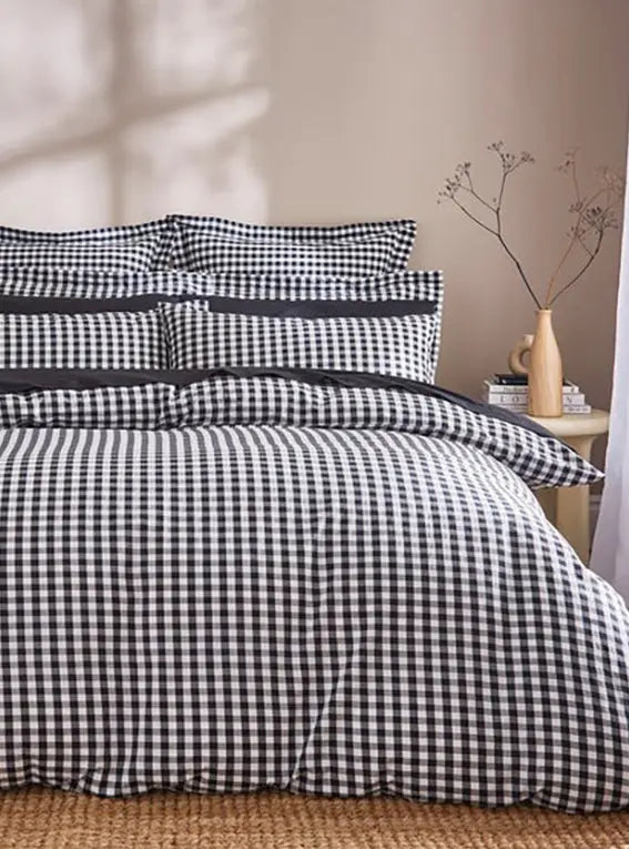 Portloe Woven Gingham Duvet Cover & Pillowcase Set Dunelm