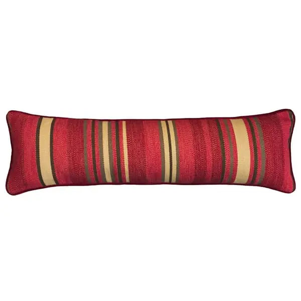 Portscatho Plume Draught Excluder, Wool, Cushion, Red Wool & Feather Filling & Wool Blend Stripe Andrew Martin
