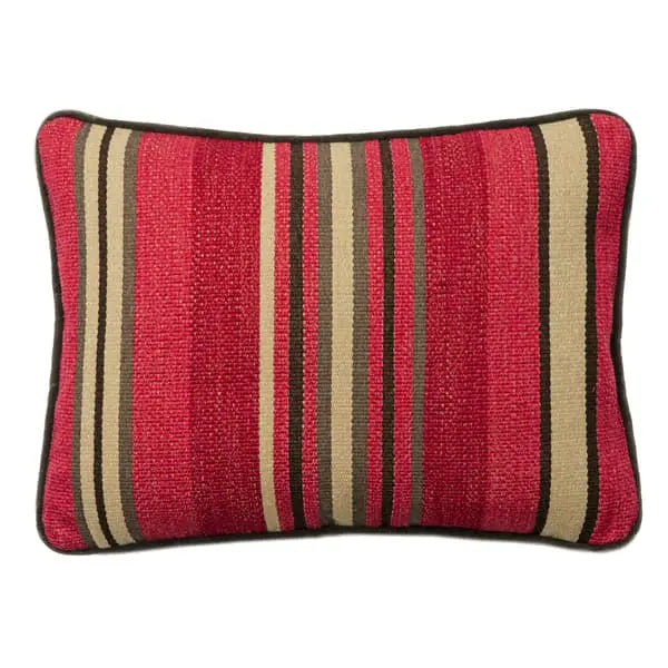 Portscatho Plume, Sustainable Feather, Cushion, Red Wool Blend Stripe Andrew Martin