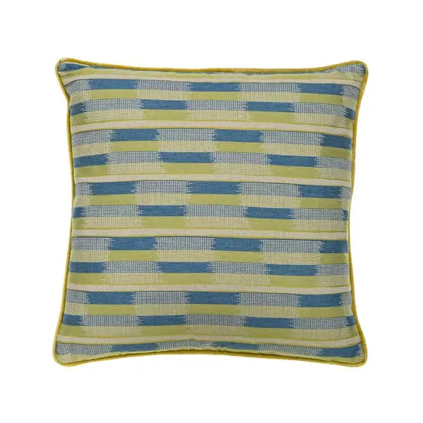 Positano Lime Reverse, Sustainable Feather, Cushion Linen Blend Geometric Andrew Martin