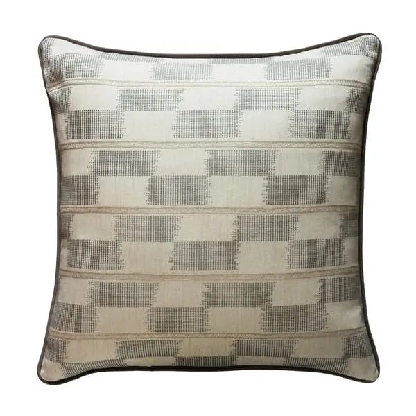 Positano Sand, Sustainable Feather, Cushion Cotton Blend Geometric Andrew Martin