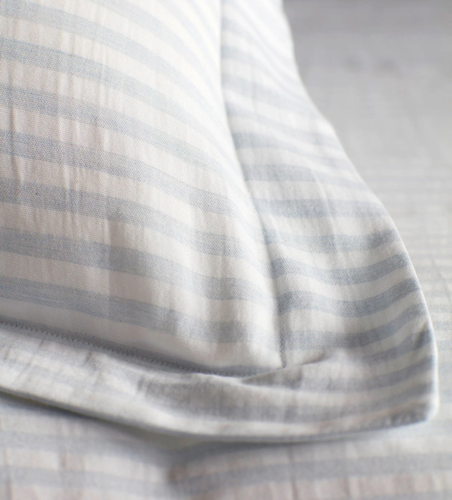 Powder Blue Alice Stripe 100% Cotton Oxford Pillowcase The Secret Linen Store