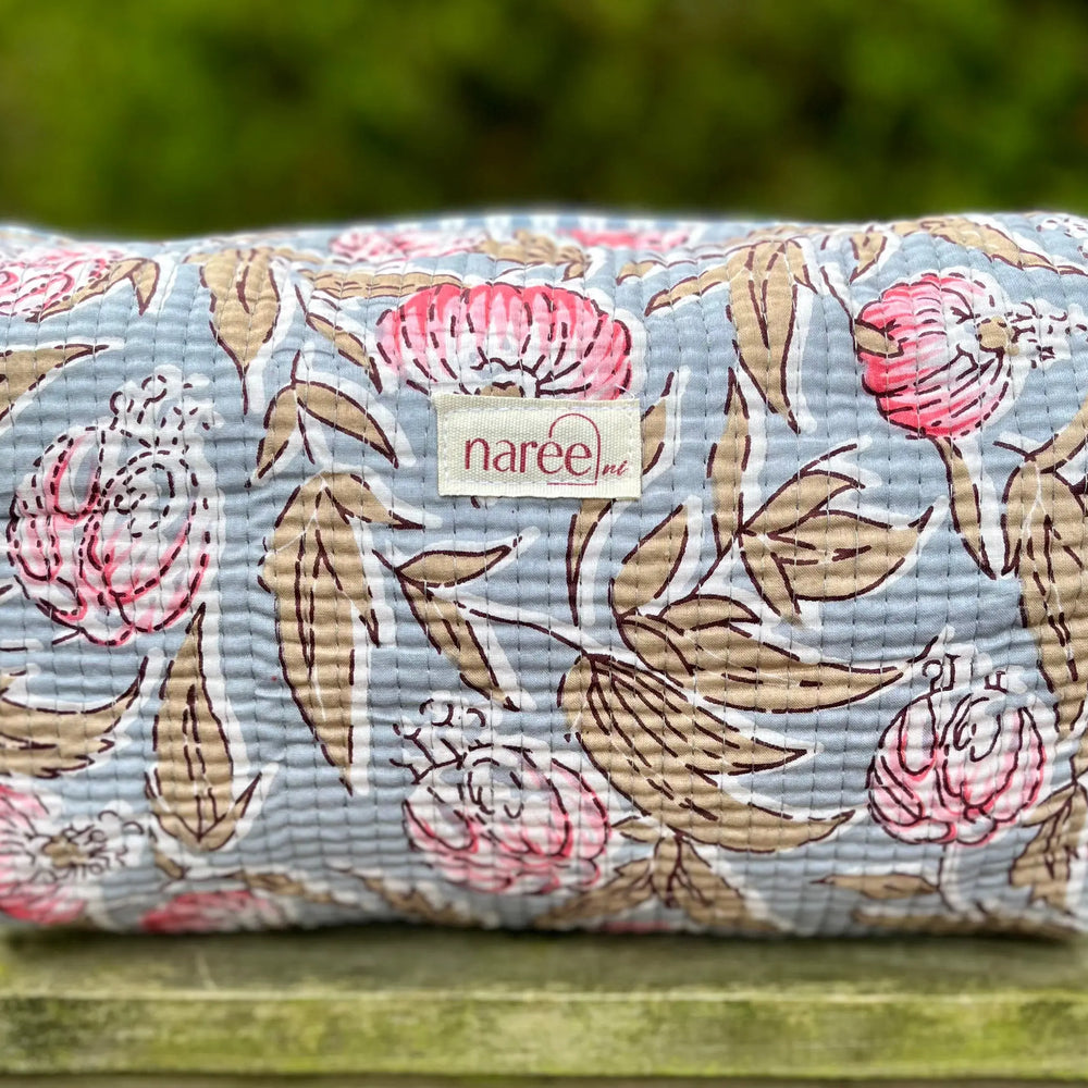 Powder Blue Quilted Make Up Bag Naree Clothing