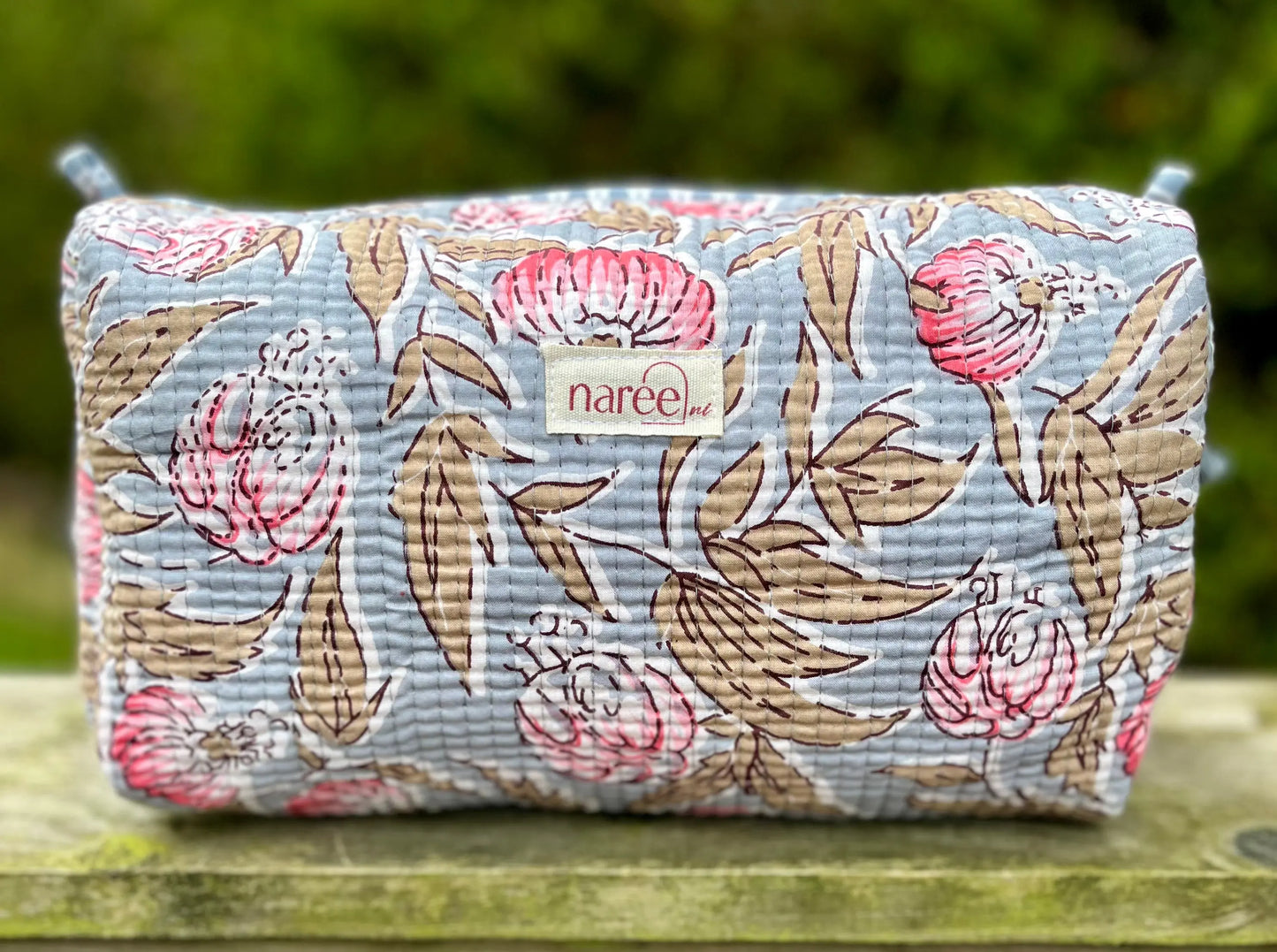 Powder Blue Quilted Make Up Bag Naree Clothing