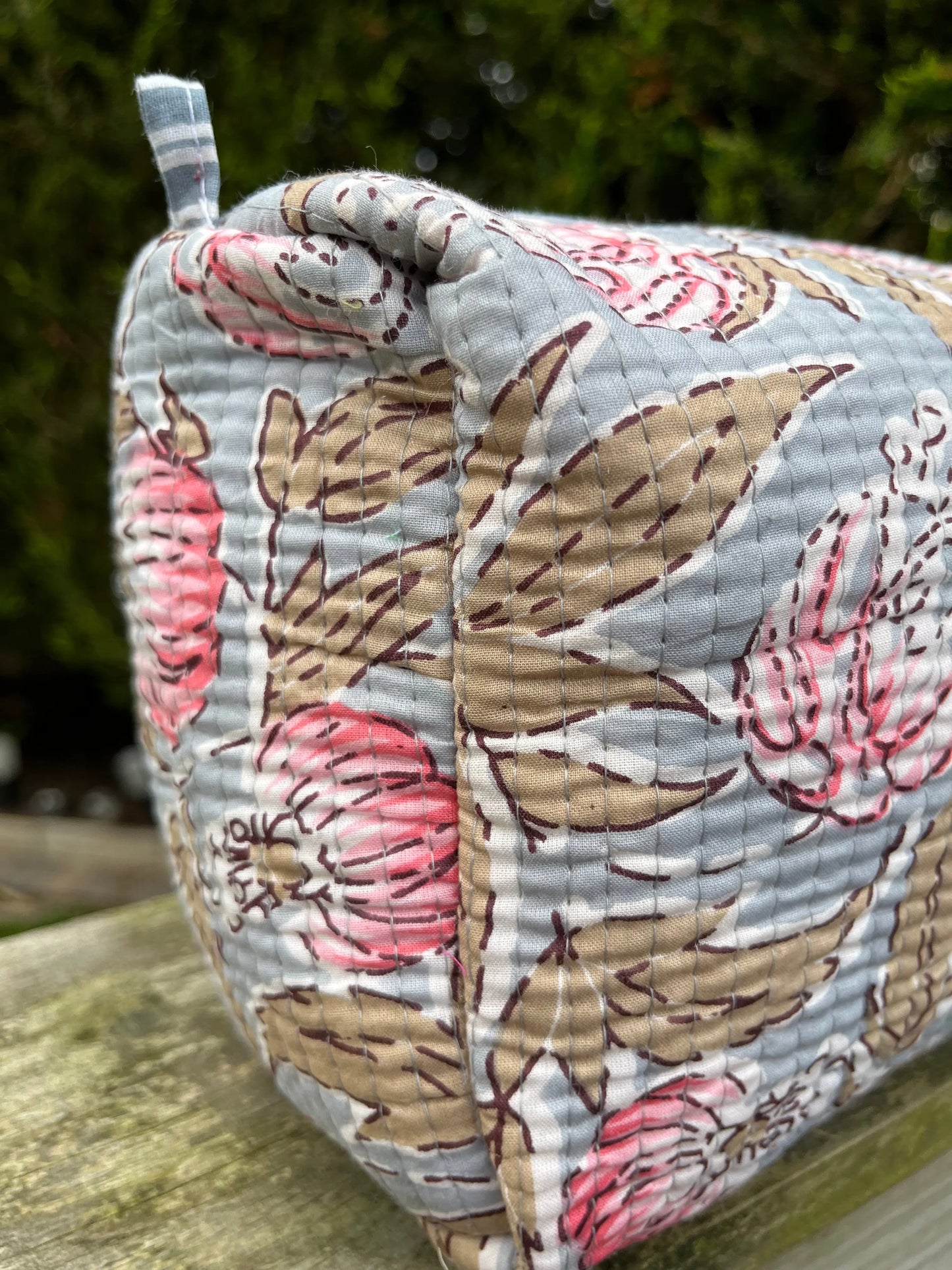 Powder Blue Quilted Make Up Bag Naree Clothing