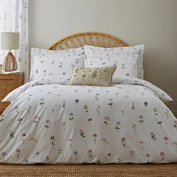 Pressed Floral Duvet Cover and Pillowcase Set Dunelm