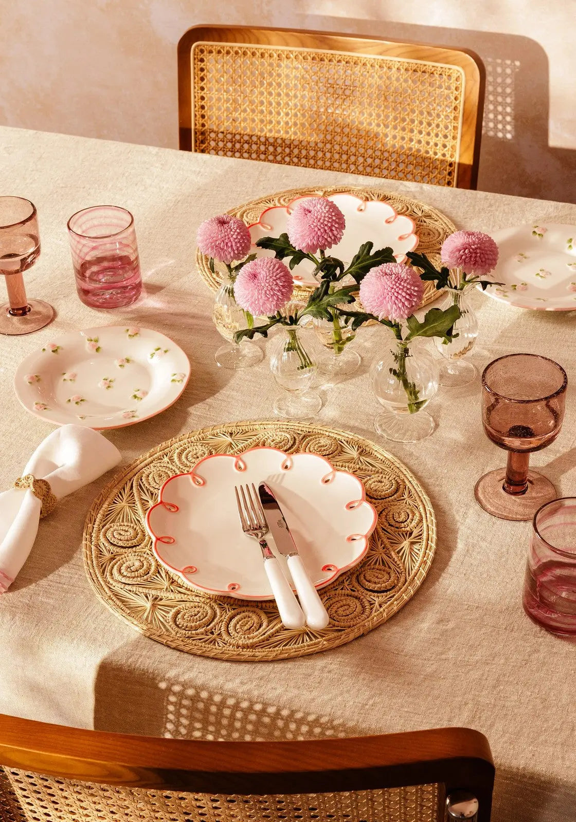 Pretty In Pink Scalloped Lunch Plate - Set of 4 Casa by Josephine Jenno