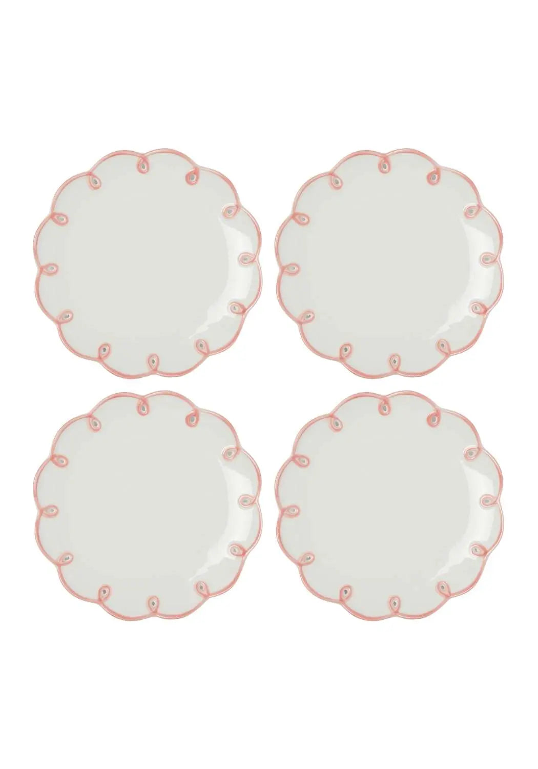 Pretty in Pink Scalloped Side Plates - Set of 4 Casa by Josephine Jenno
