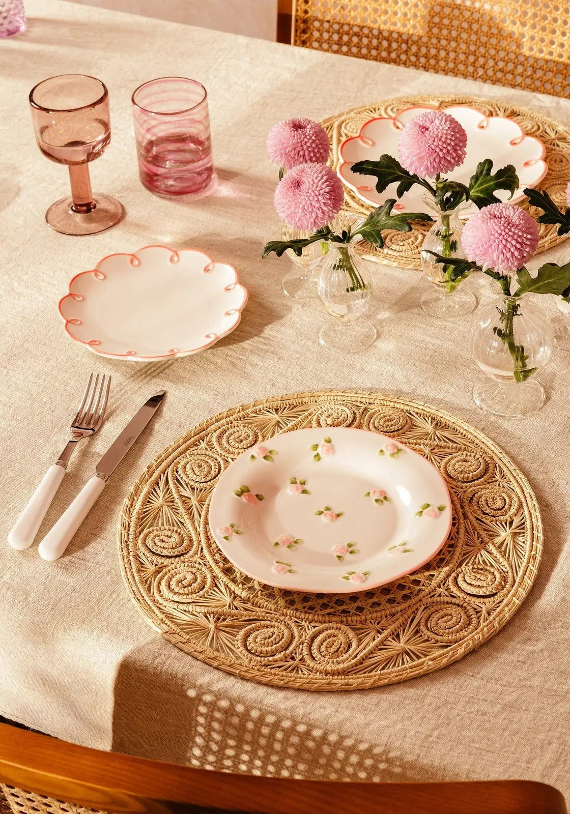 Pretty in Pink Scalloped Side Plates - Set of 4 Casa by Josephine Jenno