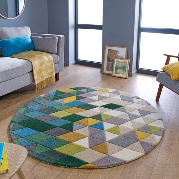 Prism Wool Round Rug Dunelm