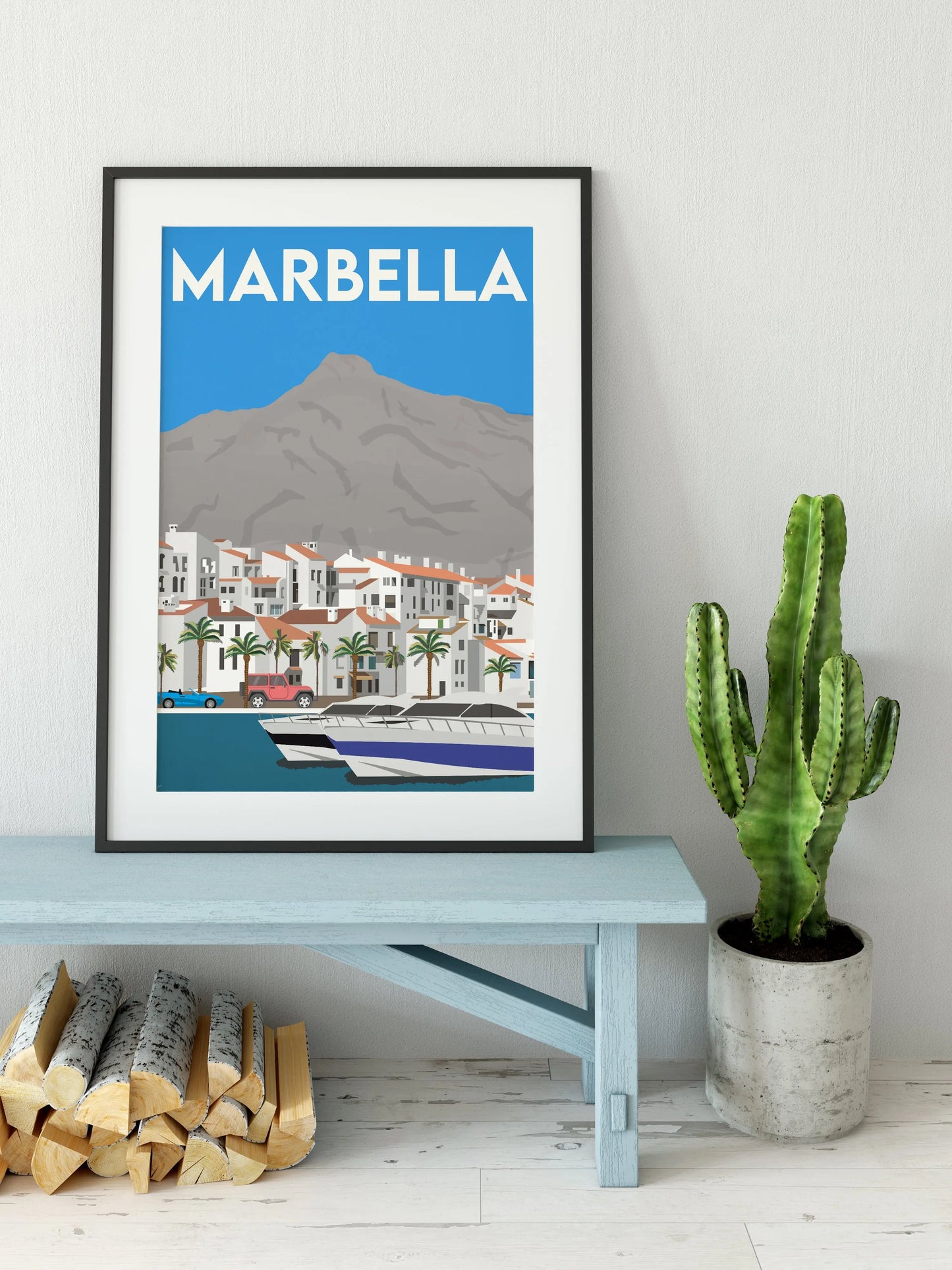 Puerto Banús, Marbella Travel art by SAX Doodle