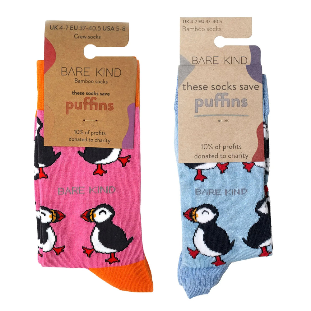 Puffin Couple 2 Pack Bamboo Sock Set Bare Kind